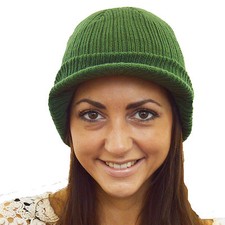 Hat Peaked Knitted Winter Acrylic Soft Knit Beanie Cap One Size Adults Unisex