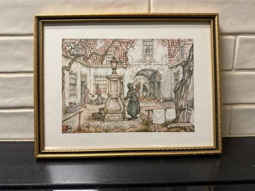 Framed anton pieck print dutch - pieck,