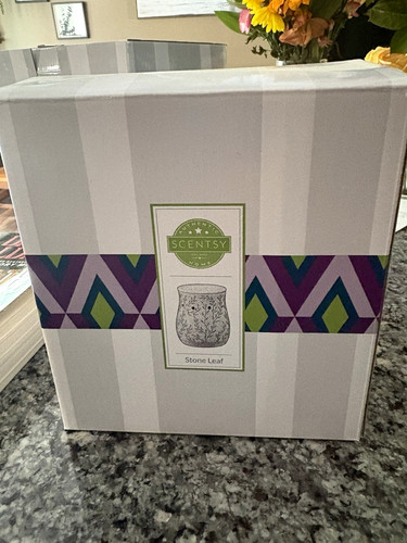 Scentsy stone leaf ceramic - stone, wax