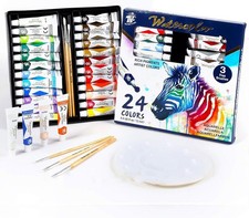 TBC Watercolour Paint Set, Professional Painting Supplies Set 24 x 12ml Water C