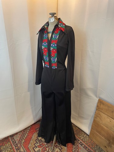 1970s vintage jumpsuit - 1970s, black