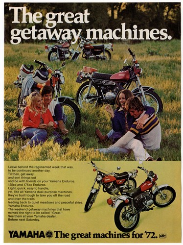 1972 yamaha enduros motorcycle - enduros,
