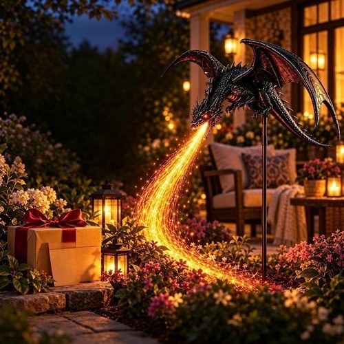 Solar dragon fire garden - dragon, light