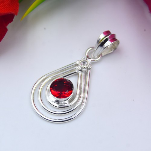 Red garnet gemstone handmade - red,