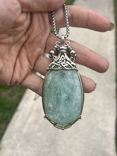 Aquamarine necklace - aquamarine,
