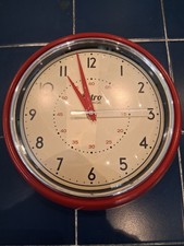 Retro Red Wall Clock, Round