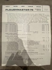 Ploughmaster 75 Roadless Traction Limited  Price List 01.07. 1969 Vintage