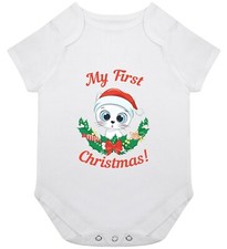 First Christmas Kitten Baby Grow Babygrow Gift Birth Joke Xmas 1st Cool Cute