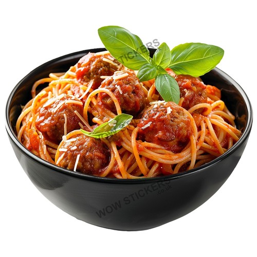 Meatballs spaghetti sticker - &,