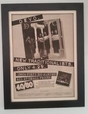 DEVO*New Traditions*HMV*1981*RARE*ORIGINAL*POSTER*AD*FRAMED*FAST WORLD SHIP