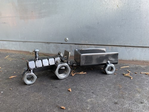 Scrap metal art tractor - metal, art,