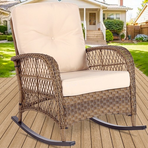 Outdoor wicker rocking chair - outdoor,