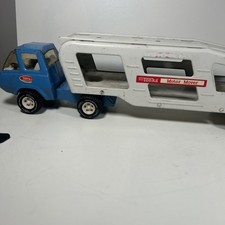 Vintage Tonka Motor Mover Car Transporter With Ramps Blue White