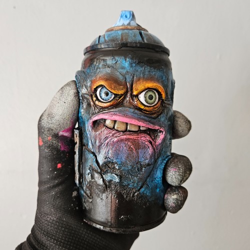 Blue spray paint can graffiti - blue,