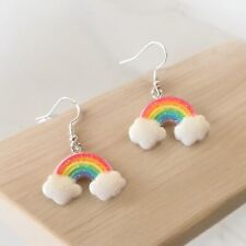 Rainbow Earrings With Kawaii Kitsch Charms  Over Sized earrings Valentine's Day 