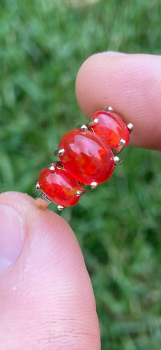 9ct gold tggc fire opal - fire,