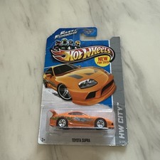 2012 Hot Wheels Fast And Furious Rare Toyota supra orange creased card 