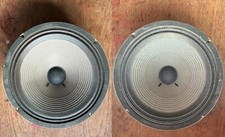 A pair of 1977 Celestion G12L vintage blackback T1692 4 ohm 12 inch speakers