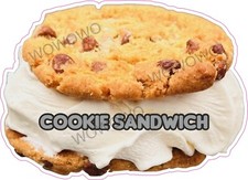 Ice cream van Cookie sandwich choc chip sticker trailer decal 100 x 70mm