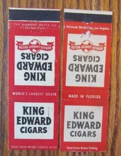 KING EDWARD CIGARS MATCHBOOK