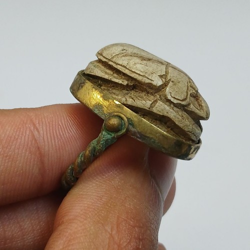Vintage egyptian beetle ring - beetle,
