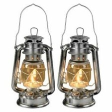2 PACK HURRICANE 10" STAINLESS STEEL PARAFFIN FUEL LAMP OIL LANTERN CARAVAN CAMP