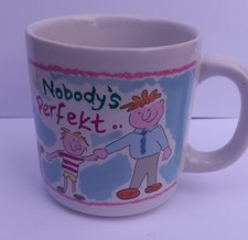 Vintage Kid Art Mug Nobody's Perfekt Excepty My Daddy Linden 1988 
