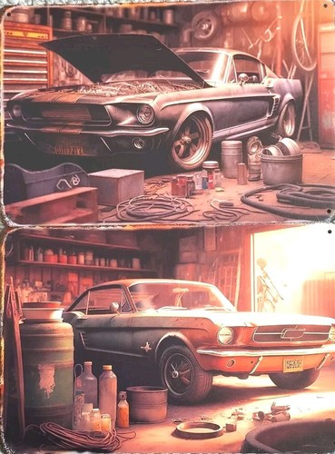 Retro ford mustang garage - 2,