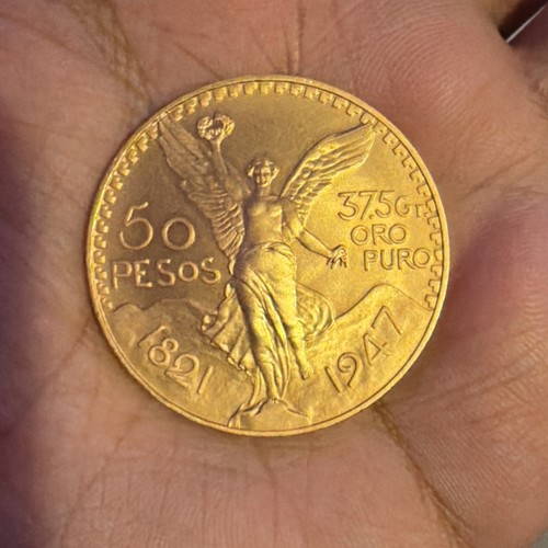 Mexican gold pesos - gold,