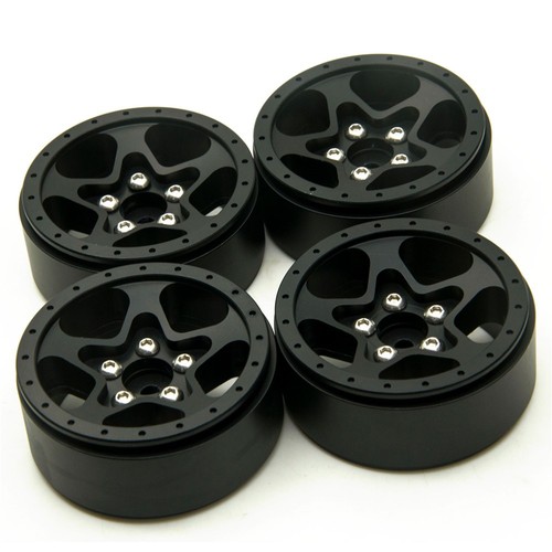 Black aluminium beadlock - 1.9",
