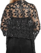 Central Chic Floral Patterned Sequin Shawl Pashmina Stole Scarf Parties Weddings