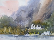 Irish Castle Scene Watercolour