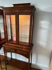 Bradley’s Edwardian Style Marquetry Inlaid Yew Wood Display Cabinet