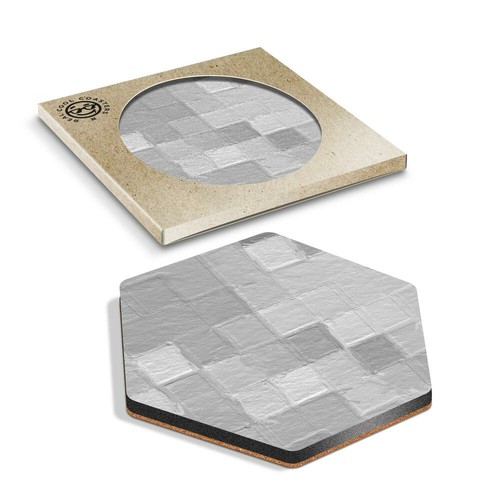 Hexagon coaster bw - x,