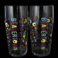 BEAVERTOWN PINT GLASSES X 2 -