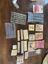 Hugh Selection Of Wooden Acrylic Rubber Stamping Blocks Over 20