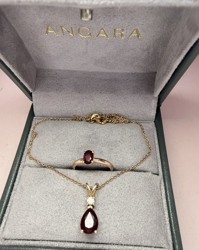 Angara ruby diamond pendant - angara,