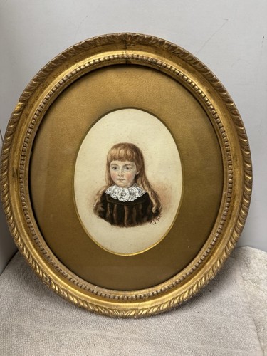 Antique portrait miniature - portrait,