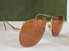 Vintage Nouveau Eyewear Marco Gold Brown Pilot Sunglasses FRAMES ONLY Italy