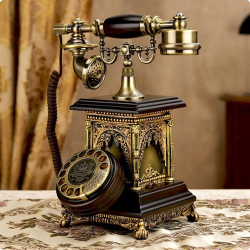 Vintage corded desk phone - desk,