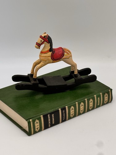 Vtg christmas wooden rocking - christmas,