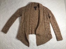 Fenn Wright Manson Sweater Women’s Size Small Brown White Open Cardigan