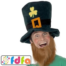 Smiffys Green Leprechaun St Patricks Irish Hat Adults Mens Fancy Dress