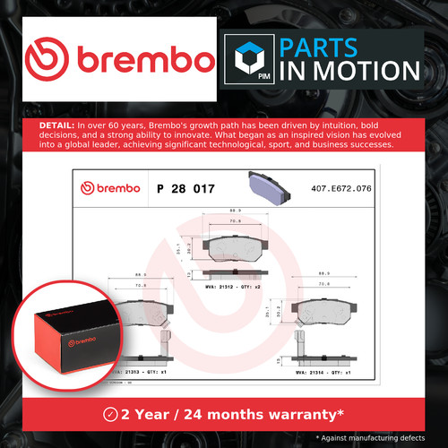 Brake pads set - pads, p28017