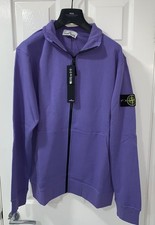 Men’s Purple Stone Island Hoodless Hoodie Sweatshirt Jumper Cardigan- XL