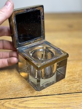 Antique Ink Well Clear Glass