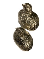 Vintage Silver Coloured Quail Bird Salt And Pepper Shakers -  1 large, 1 small