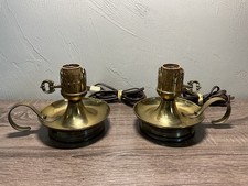 2 Vtg Brass Table Lamps