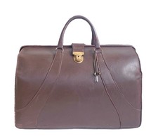 LARGE BROWN  LEATHER HOMA GLADSTONE BAG BRIEFCASE VINTAGE