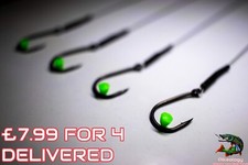 Zander Pike & Perch Single Carp Hook Predator Rig DeadBait Wire Trace SnapTackle